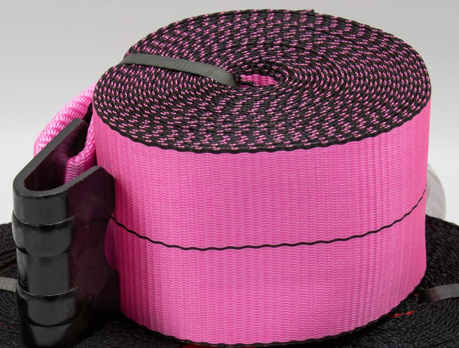 Doleco PINK Winch Straps with flat hook