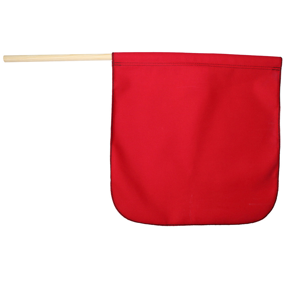 Solid Red Cotton Staff Flag