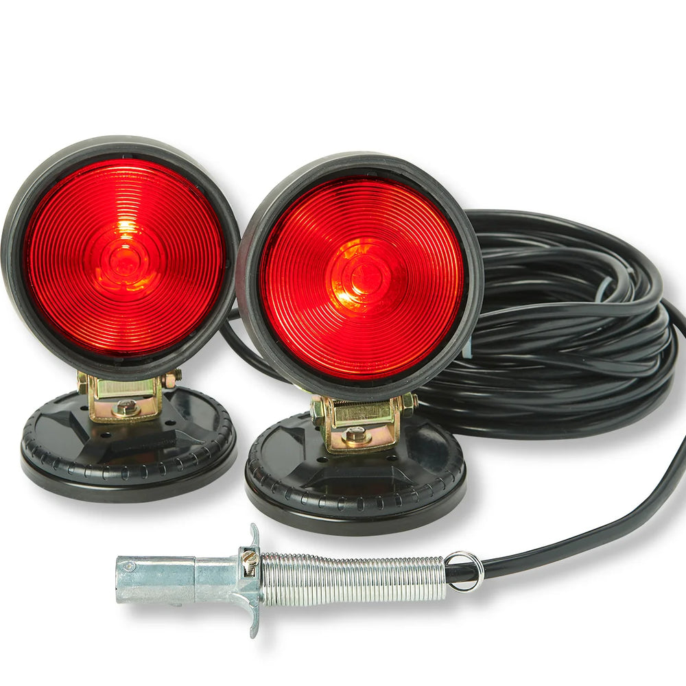 NEW MAGNETS, HD Towing Lights, 30ft Cord, 4 Rnd Plug, 70# Round Magnets / Stock Box