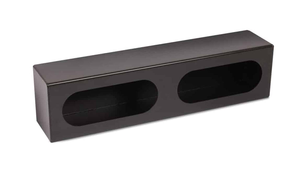 6.5" Oval Two Holes Black Steel Mounting Box