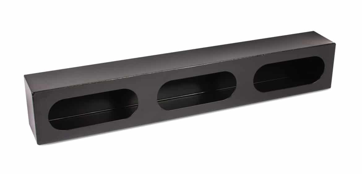 6.5" Oval Three Holes Black Steel Mounting Box