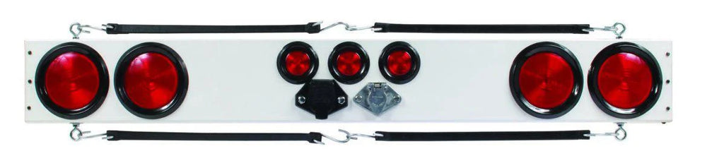 48", Round Lights with flashers, 4 & 7 Pin Connection, White Light Bar