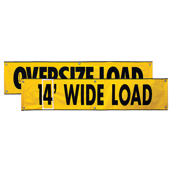 Vinyl Two Sided Oversize Load/Wide Load with Numbers 18 Inch x 84 Inch