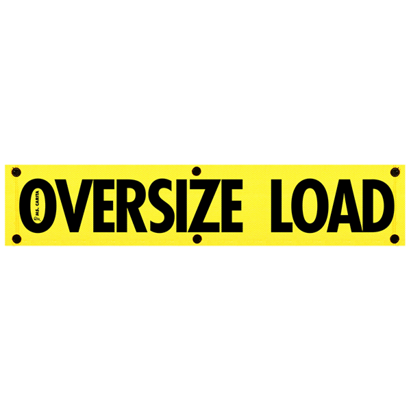 Vinyl High Intensity Reflective Oversize Load Banner with Grommets 18 Inch x 84 Inch