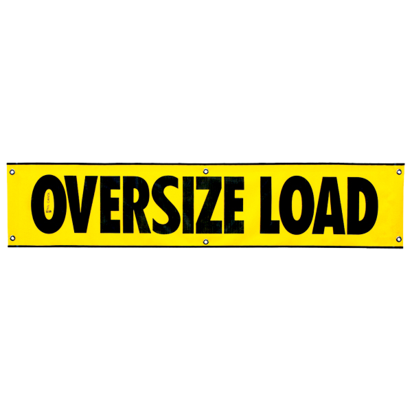 Vinyl Reflective Oversize Load Banner with Grommets 18 Inch x 84 Inch