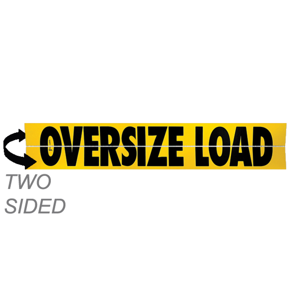 Two-Sided Hinged Aluminum Oversize Load Sign 12X60