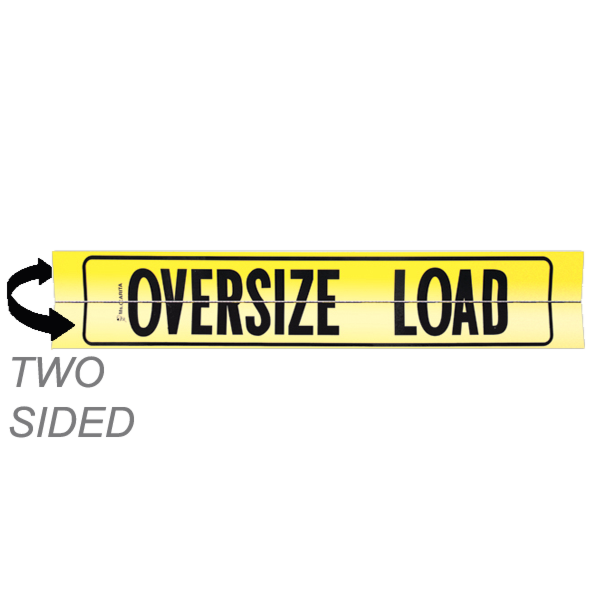 Aluminum Two Sided Hinged Reflective Oversize Load Sign with Border (AZ Req) 12 Inch x 72 Inch