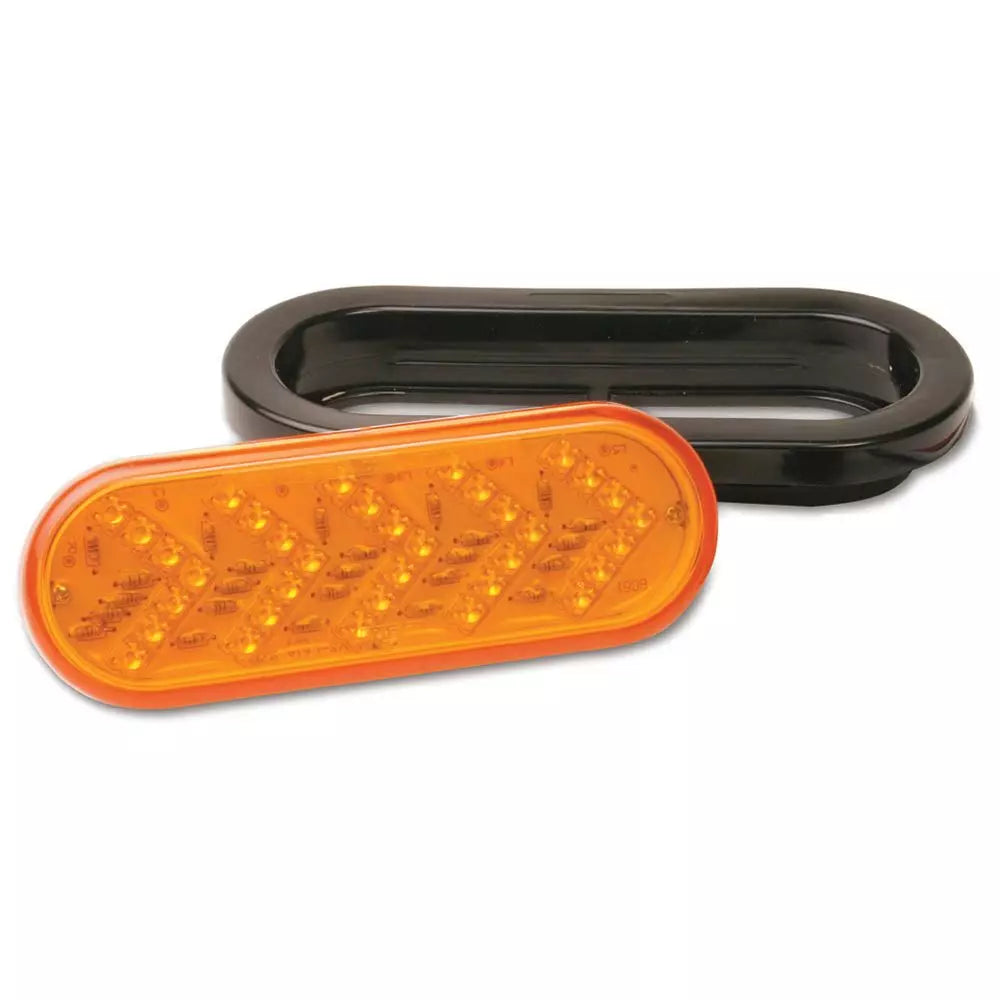 6.5" x 2.25" Oval Amber LED w/ Sequencing Turn Arrow, 35 LEDs