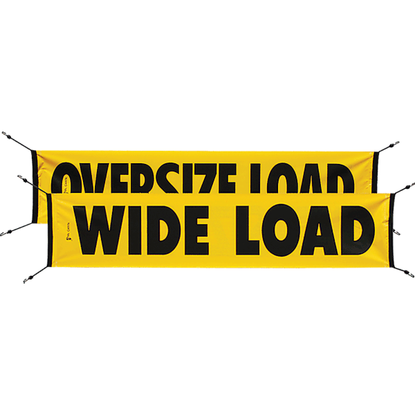 Vinyl Two Sided Oversize Load/Wide Load Banner with Bungees 12 Inch x 72 Inch