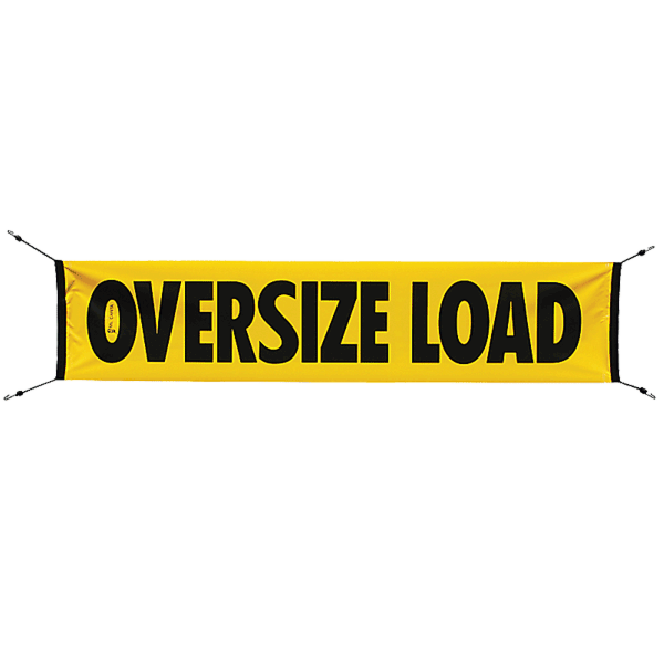 Vinyl Oversize Load Banner with Bungees 12 Inch x 72 Inch