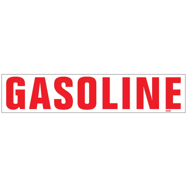 Gasoline Decals - 2.5 Inch x 12 Inch Decal