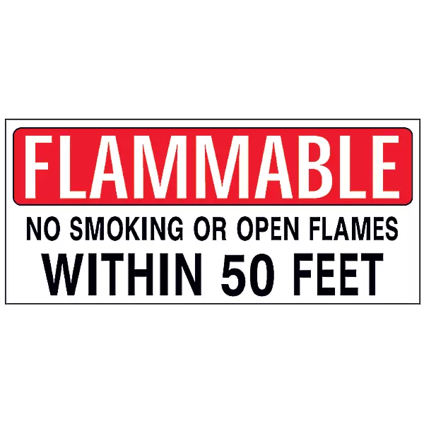 Flammable No Smoke Decal