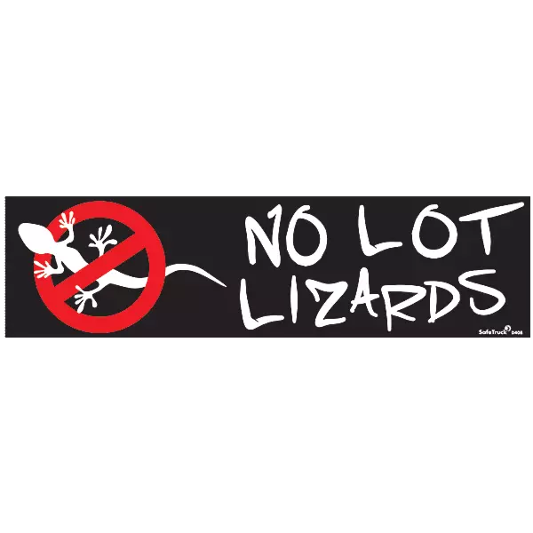 No Lot Lizards Decal 2.75 Inch x 10.25 Inch