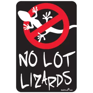 No Lot Lizards Decal 6.75 Inch x 4.5 Inch