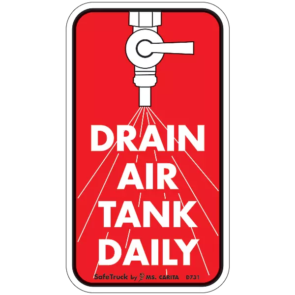 Drain Air Tank Daily Decal