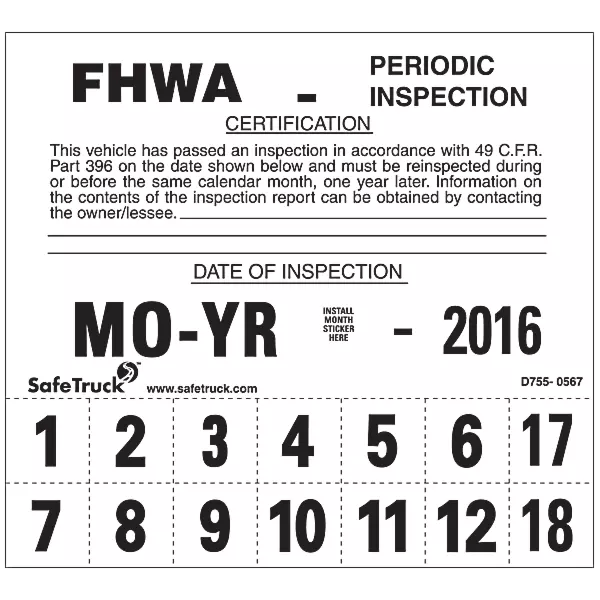 FWWA - Periodic Inspection Decal