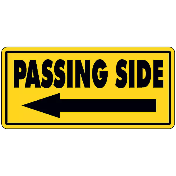 Passing Side with Arrow Decal