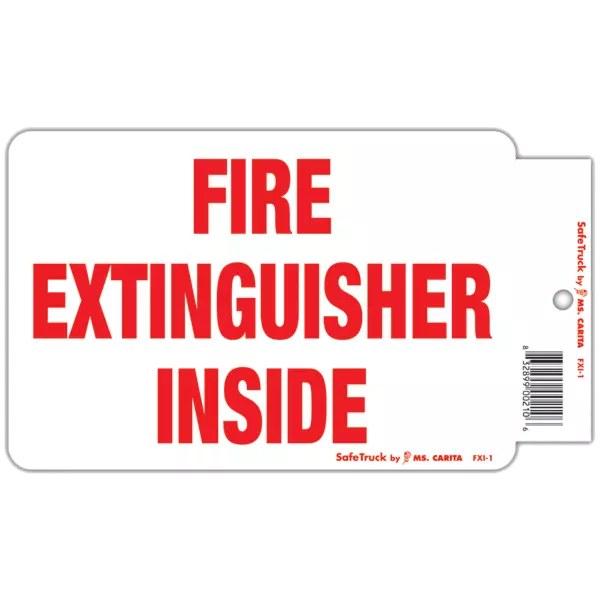 Fire Extinguisher Inside Truck Safety Decal