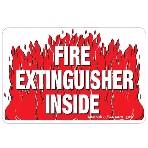 Fire Extinguisher Inside Decal with Flames