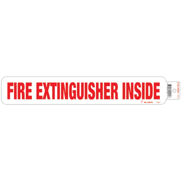 Fire Extinguisher Inside Truck Decals - Red Letters with White Background