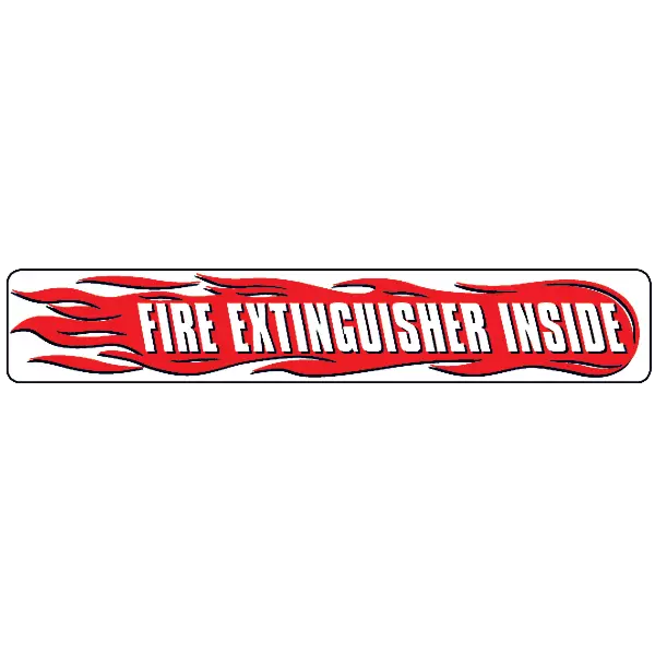 Fire Extinguisher Inside with Flames Truck Decals - Right Side