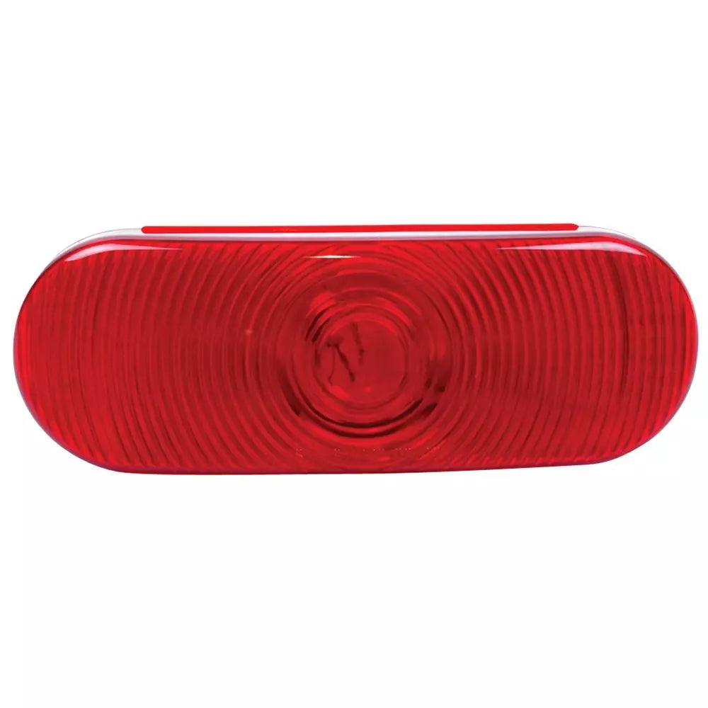 6.5" x 2.25" Oval Red Light, Grommet, Plug