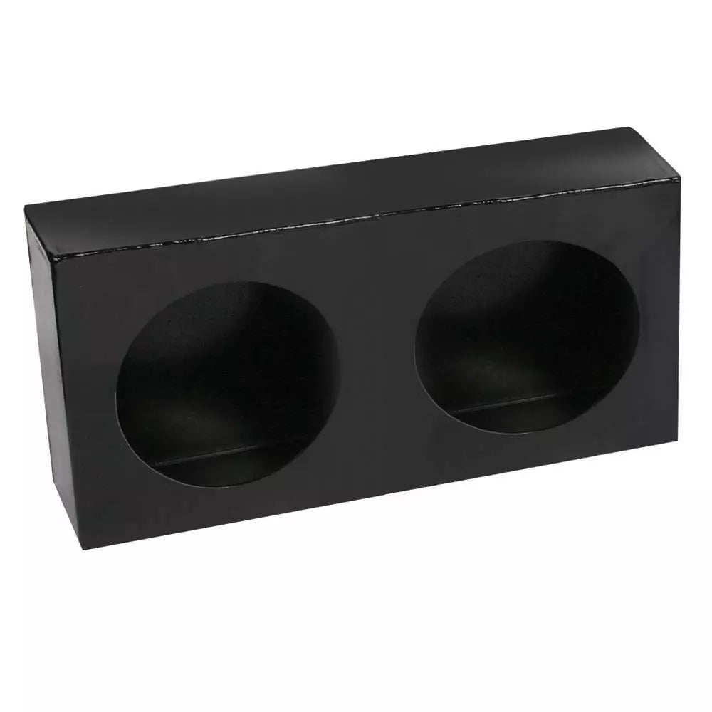 4" Round Two Holes Black Steel Mounting Box