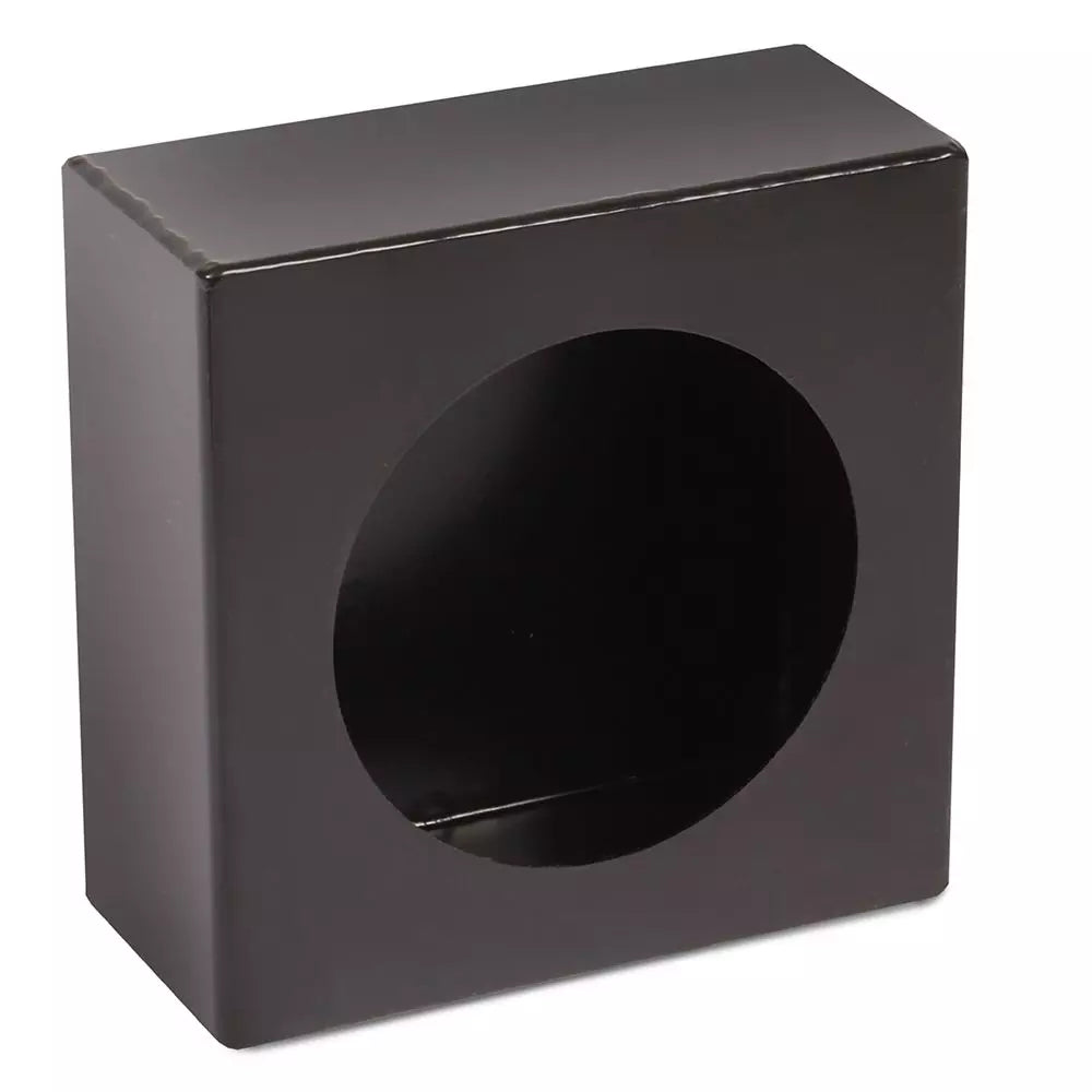 4" Round One Hole Black Steel Mounting Box