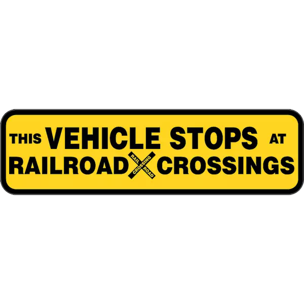 Yellow and Black Railroad Crossing Truck Decal