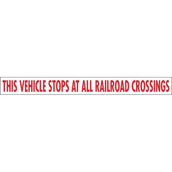 Red and White Railroad Crossing Truck Decal