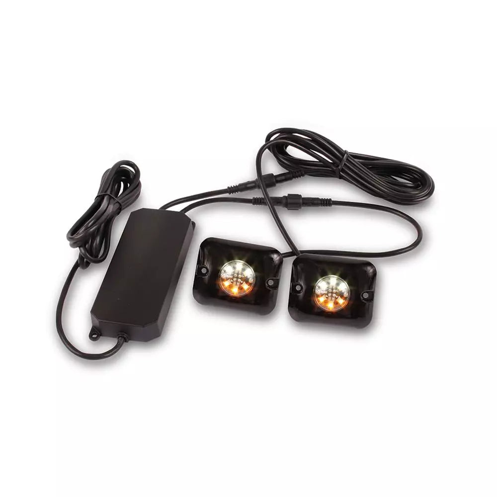 One Pair LED Strobes Amber/White Combo