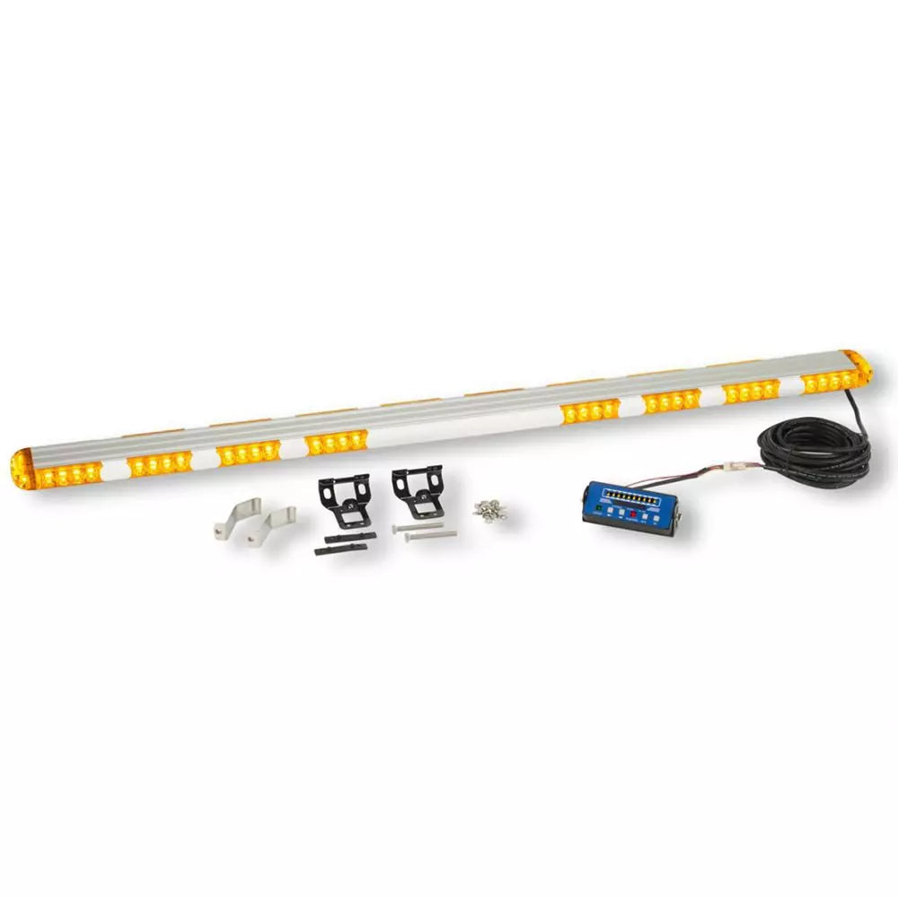 56" LED Strobe Light Bar, 72 Amber in Clear 1W LED, 1420mm, 10-30V, Bracket Mount