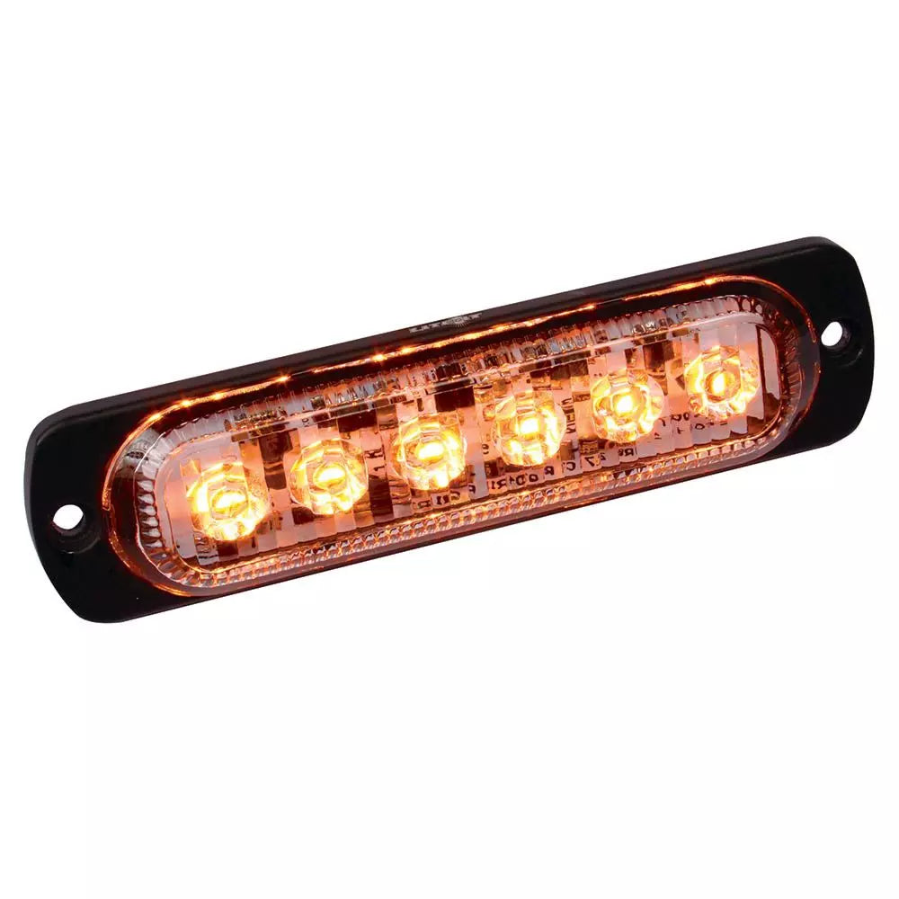 Amber, LED Ultra Slim Strobe 6-watt CREE, 480 lumens, 4 1/2" long19  flash patterns