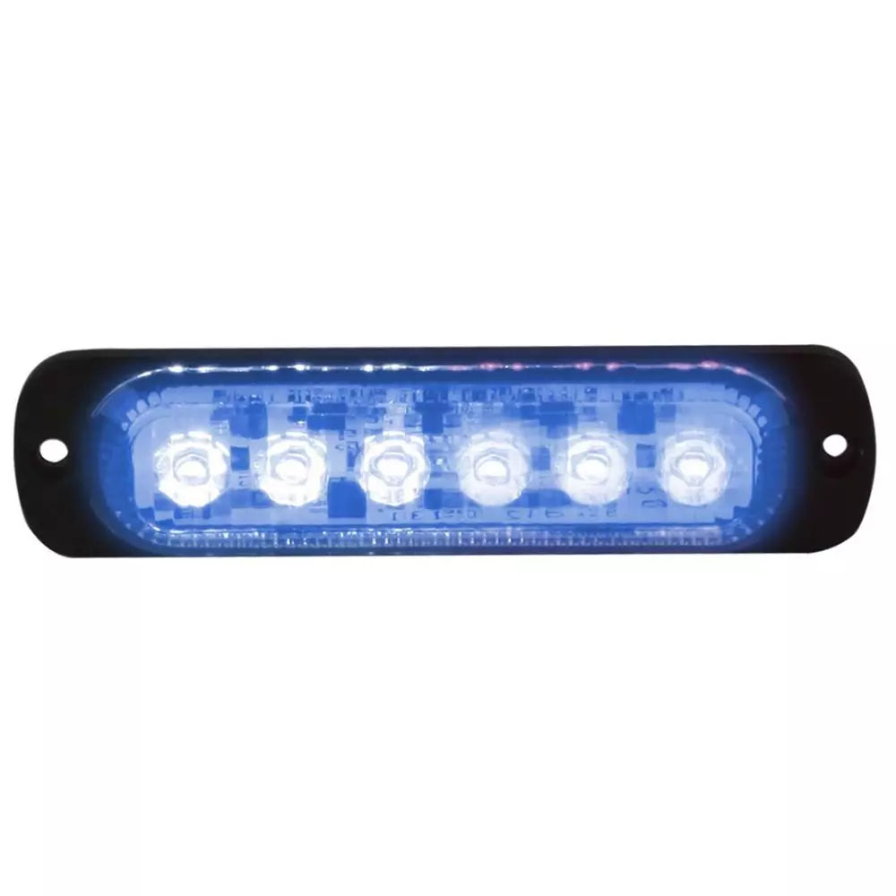 Blue, LED Ultra Slim Strobe 6-watt CREE, 480 lumens, 4 1/2" long19  flash patterns