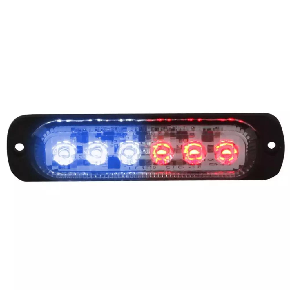 Red/Blue LED Ultra Slim Strobe 6-watt CREE, 480 lumens, 4 1/2 