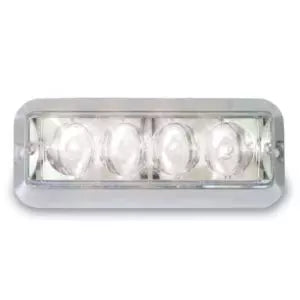 4" Clear Flush Mount Self Contained Strobe, Solid and Strobe, 3 Wire