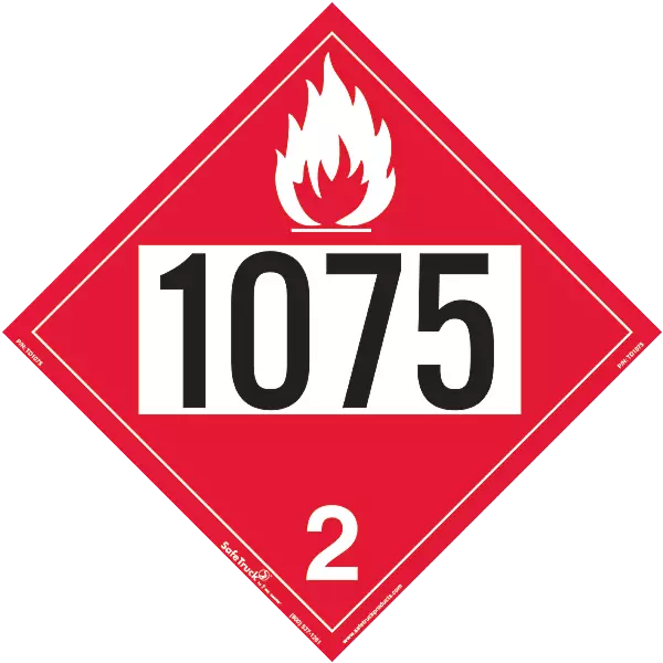 Flammable 1075 Class 2 Decal