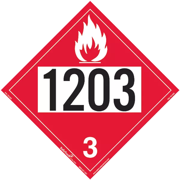 Flammable 1203 Class 3 Decal