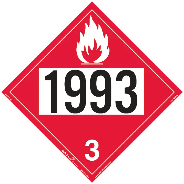 Flammable 1993 Class 3 Decal