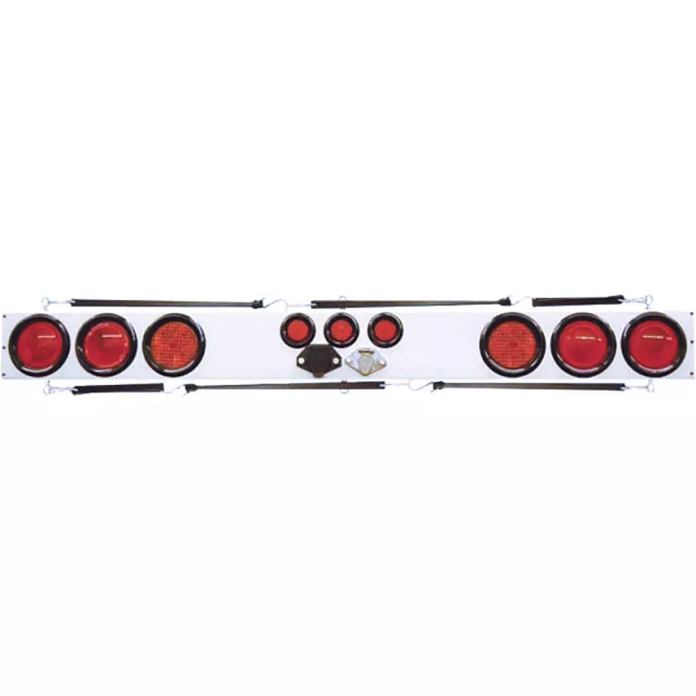 60", Oval Lights, 2-Amber flashers, 4 & 7 Pin Connection, White Light Bar