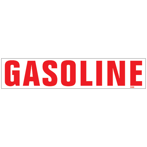 Gasoline Decals - 6 Inch x 24 Inch Decal